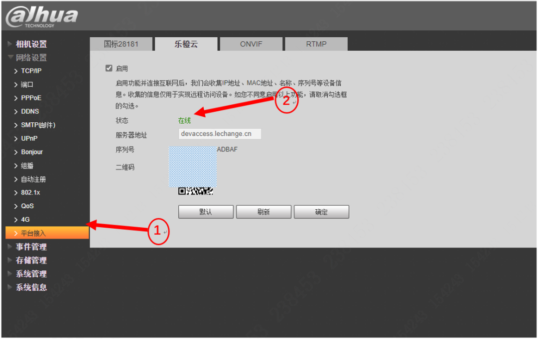 大華樂(lè)橙云狀態(tài)查看